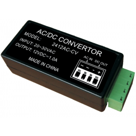 24v AC to 12v Power Converter: 1A for Security Cameras and Electronic Devices