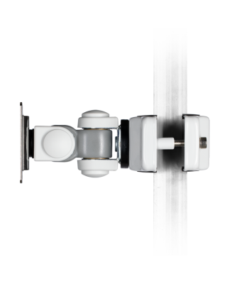 3-Axis Adjustable Clamp-On Pole Mount, 5.4” Long, VESA 75, Max 22lbs, White, UL