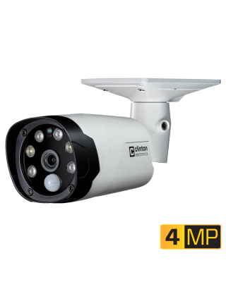 Clinton Electronics BZ Outdoor Bullet Camera: CE-BZ0QHD-WL EX-SDI 4MP & HD-CVI/TVI/AHD, 4mm, 4 IR LEDs, 2 WL LEDs, 12/24V, White, NDAA/TAA, 3yr