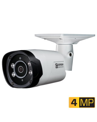 Clinton Electronics BZ Outdoor Bullet Camera: CE-BZ0QHD EX-SDI 4MP & HD-CVI/TVI/AHD, 4mm, 4 IR LEDs, 12/24V, White, NDAA/TAA, 3yr