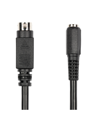 Barrel Plug Extension Cable - 20 foot, 2.5mm Female to 4 Pin DIN, 18AWG