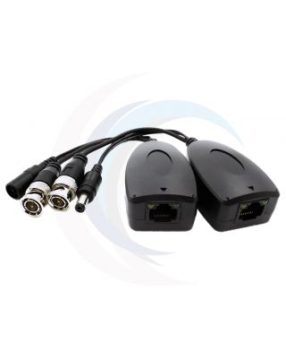 Surge-Protected Passive Balun Pair for HD-TVI/CVI/AHD/960H Analog: Video and Power 12v DC/ 24v AC, Coax to RJ45