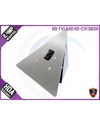 2.4MP 1080p Indoor Quadbrid Corner Hidden HD-TVI/HD-CVI/AHD/960H Camera:  2.8mm, 12v DC, 3yr