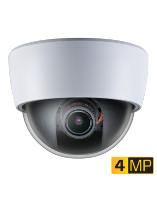 Clinton Electronics Indoor Dome Camera: CE-IDX1QHD EX-SDI 4MP & HD-CVI/TVI/AHD, 2.7~13.5mm, 12/24v DC/PoC, White, UL/NDAA/TAA, 3yr
