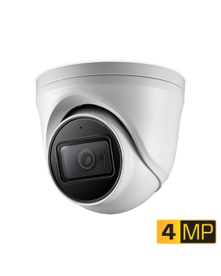 Clinton Electronics Outdoor Turret Camera: CE-T10QHD EX-SDI 4MP & HD-CVI/TVI/AHD, 2.8mm TDN Fixed, 3 IR LEDs, 12/24V, White, 3yr