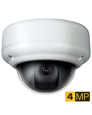 Clinton Electronics Vandal X Outdoor Dome Camera: CE-VX180QHD EX-SDI 4MP & HD-CVI/TVI/AHD, 180° Fisheye Lens, 12/24v DC/PoC, White, NDAA/TAA, 3yr