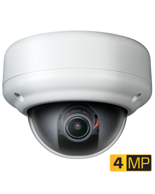 Clinton Electronics Vandal X Outdoor Dome Camera: CE-VX1QHD EX-SDI 4MP & HD-CVI/TVI/AHD, 2.7~13.5mm, 12/24v DC/PoC, White, UL/NDAA/TAA, 3yr