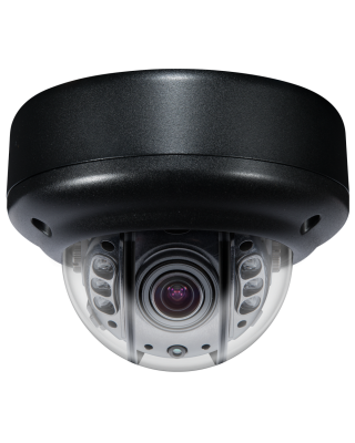 Clinton Electronics Vandal X Outdoor Dome Camera: CE-VX50B HD-CVI/TVI/AHD, 2MP 1080P or CVBS, 2.8~12mm, S8, 6 IR LEDs, IR Shield, 12/24V, Black, UL/NDAA/TAA, 3yr
