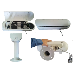 Ergonomic Environmental Outdoor Housing with Heater/Blower and Built-in PoE, Top or Bottom Mount, Metal Sun-Shield