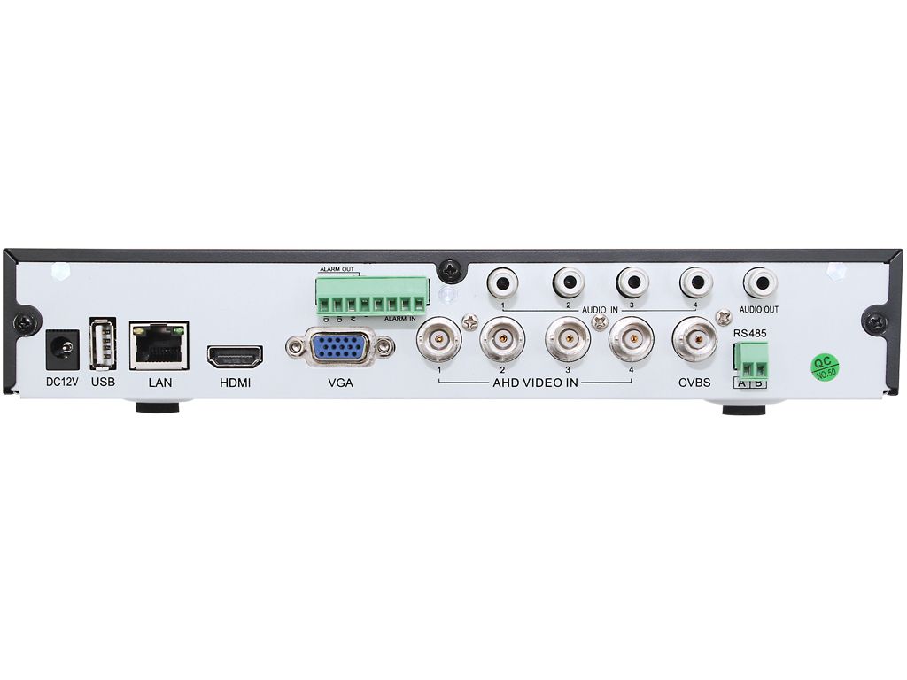 4 Channel Tribrid Security Surveillance DVR with Analog @960H and HD-CVI and 2 IP Channels @up to 1080p ALL IN ONE 1TB HARD DRIVE